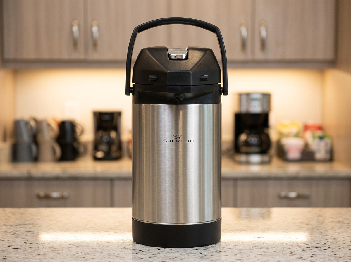 Shurizjo vacuum-insulated stainless steel commercial coffee airpot