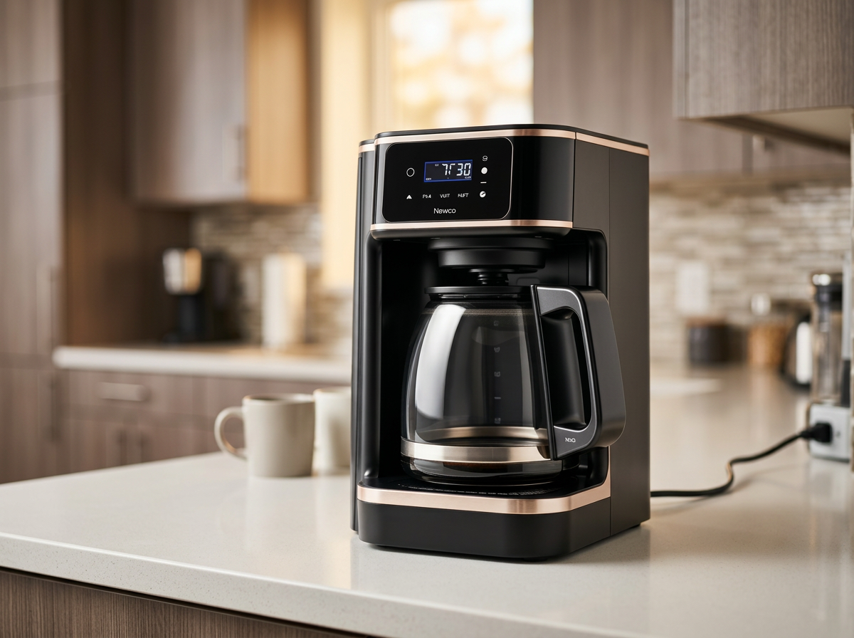 Premium Newco commercial coffee brewer with digital controls