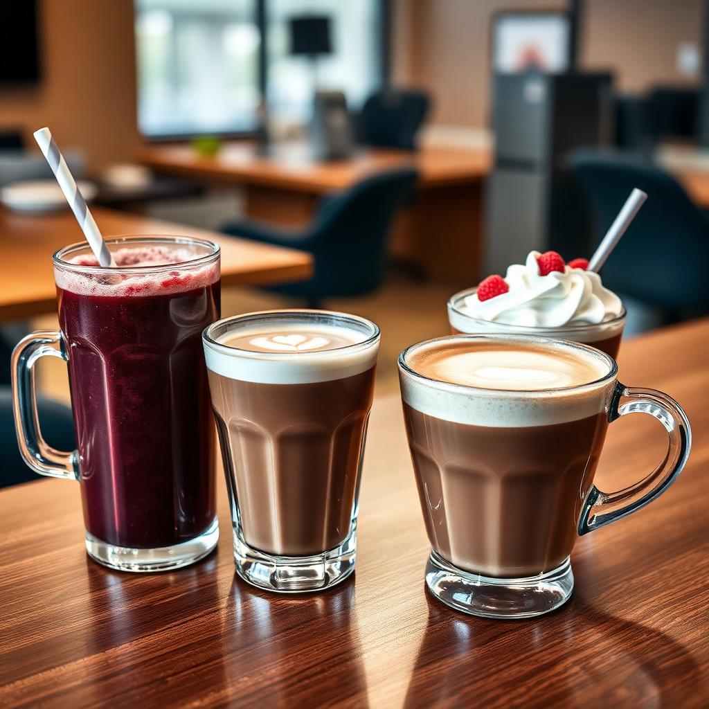 Sioux Falls office specialty beverages — cappuccino, hot chocolate, smoothies